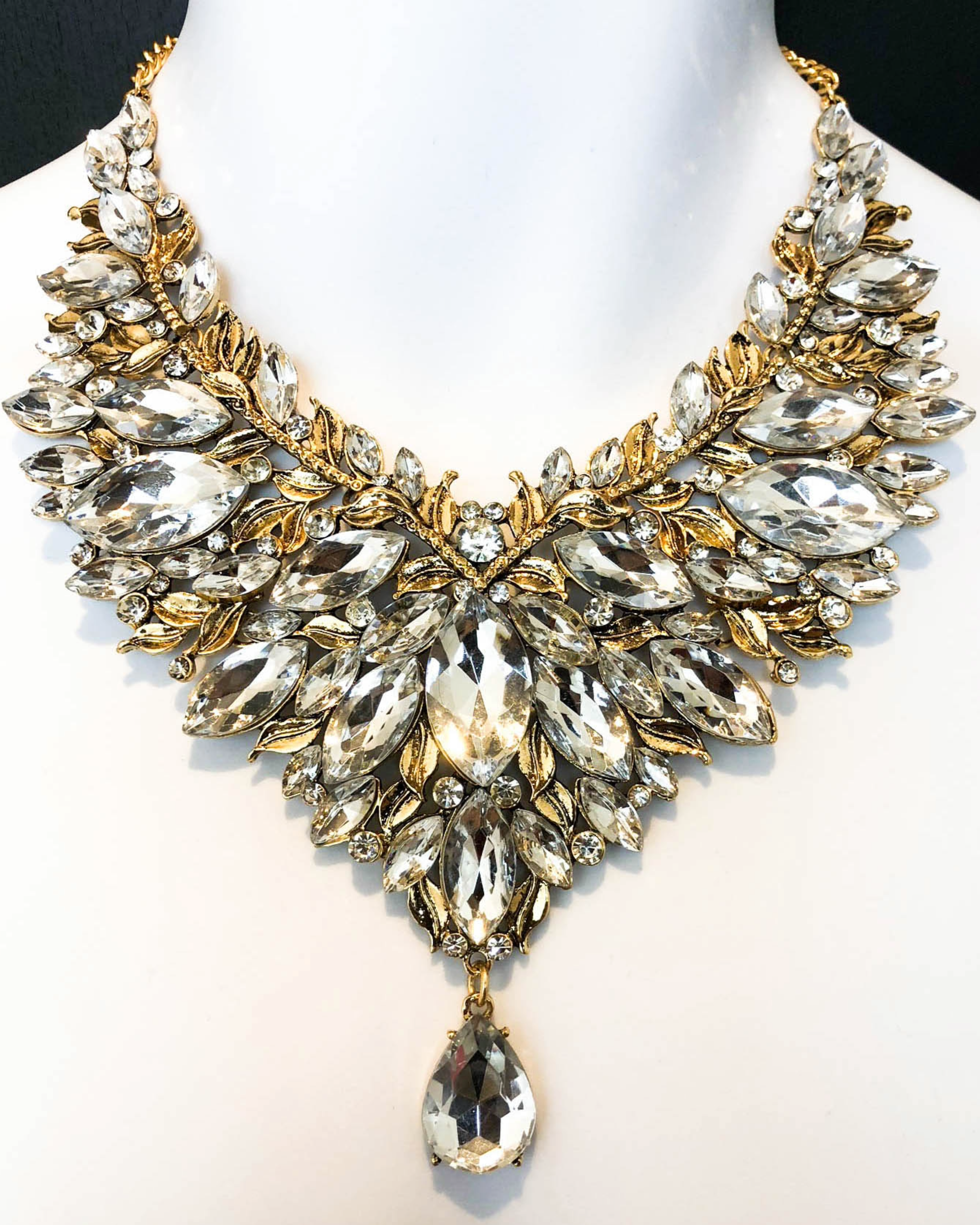 Large Crystal Drop Necklace