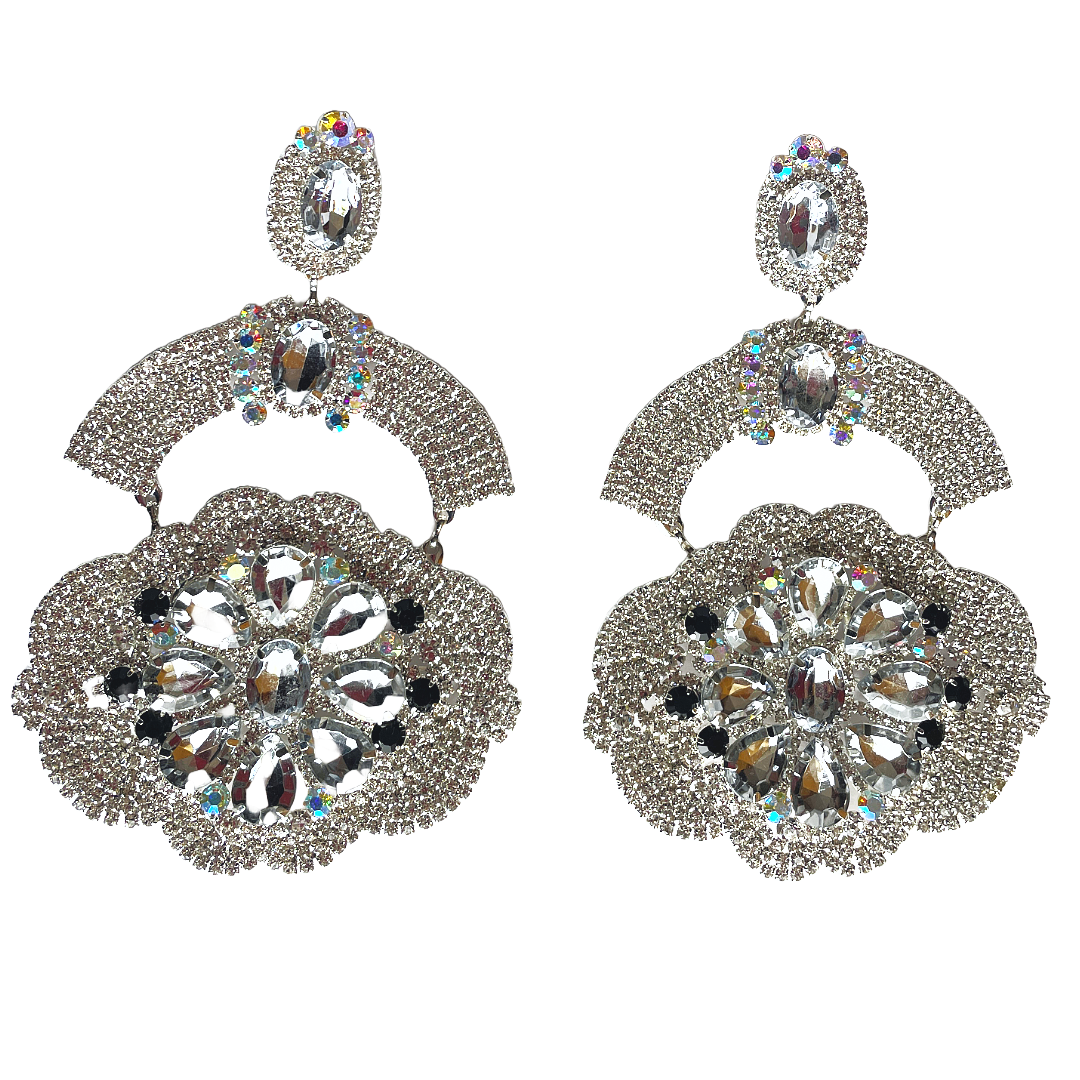 Very Large A/B and Clear Crystal Earrings