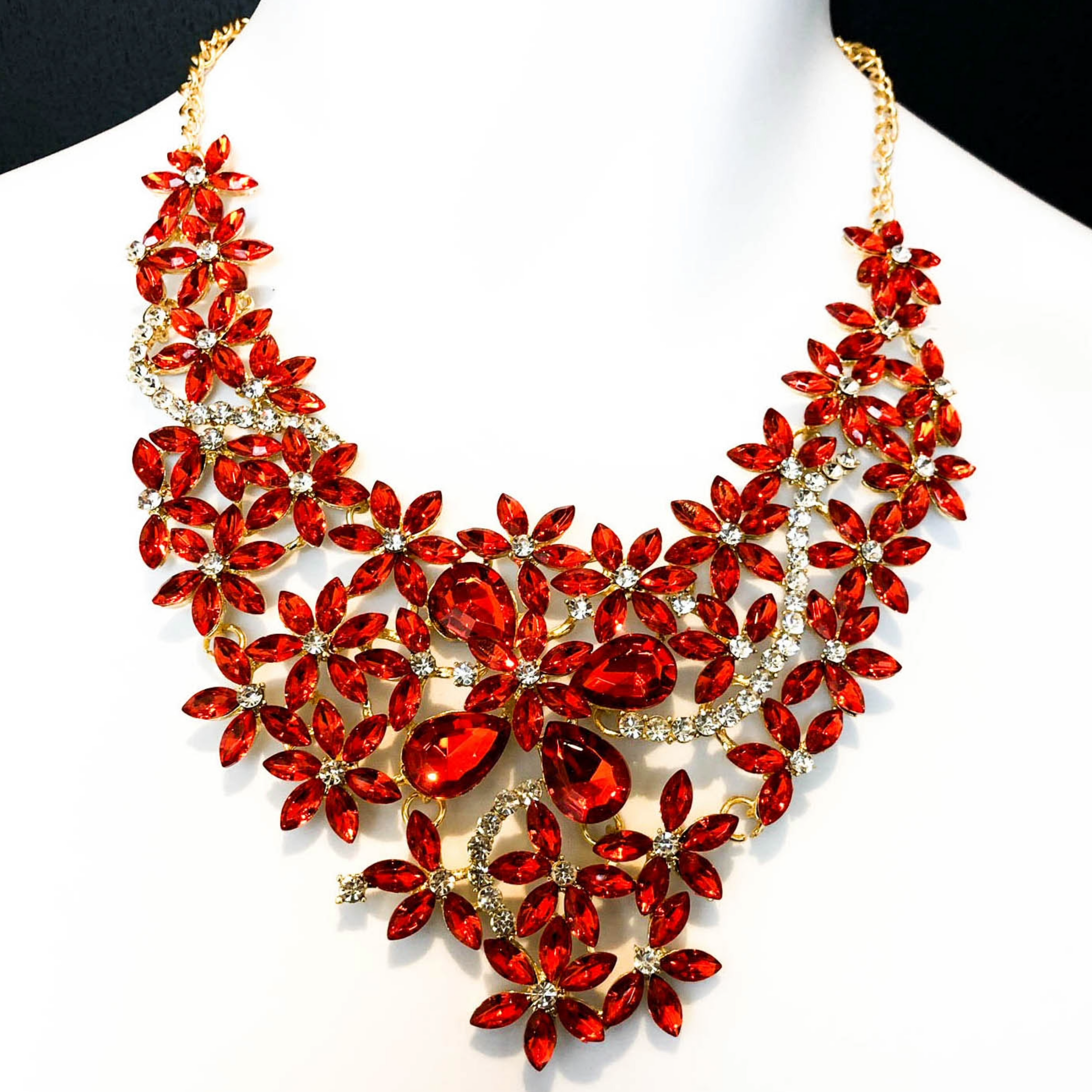 Large Red Crystal Necklace