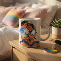 Sexy lesbian sailor couple mug