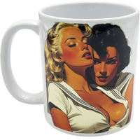 Strong lesbian sailor couple mug