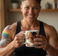 Strong lesbian sailor couple mug