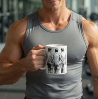 Cheeky gay threesome mug