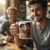 Shirtless gay couple mug