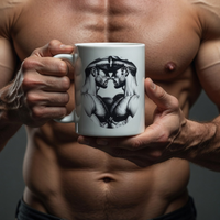 Strong sailors embracing mug