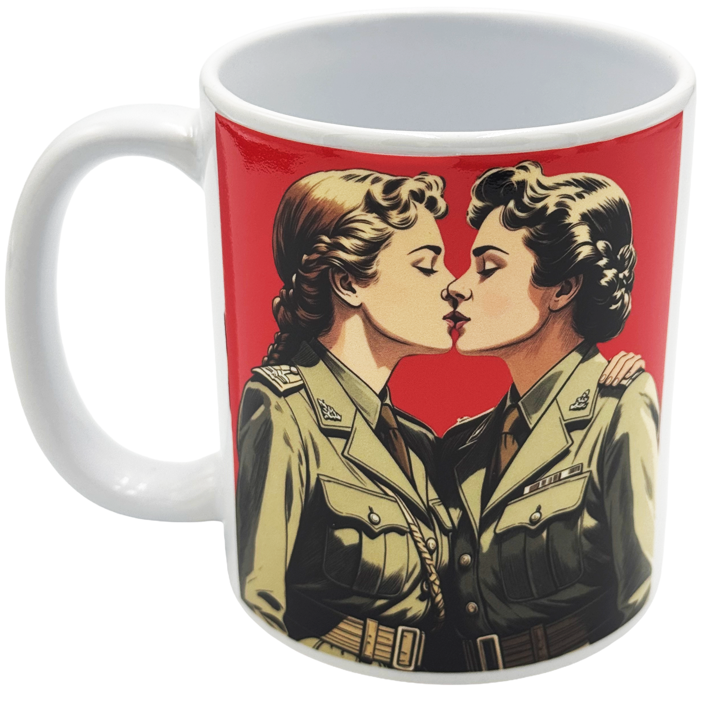 Lesbian army couple Mug