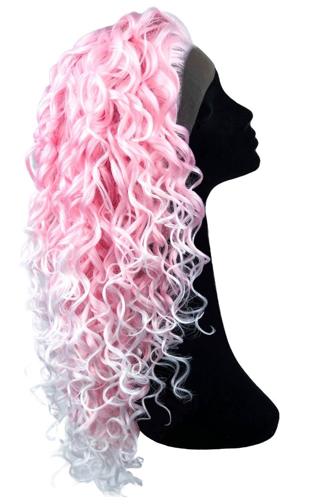 Candyfloss Pink Spiral  Lace Front Wig