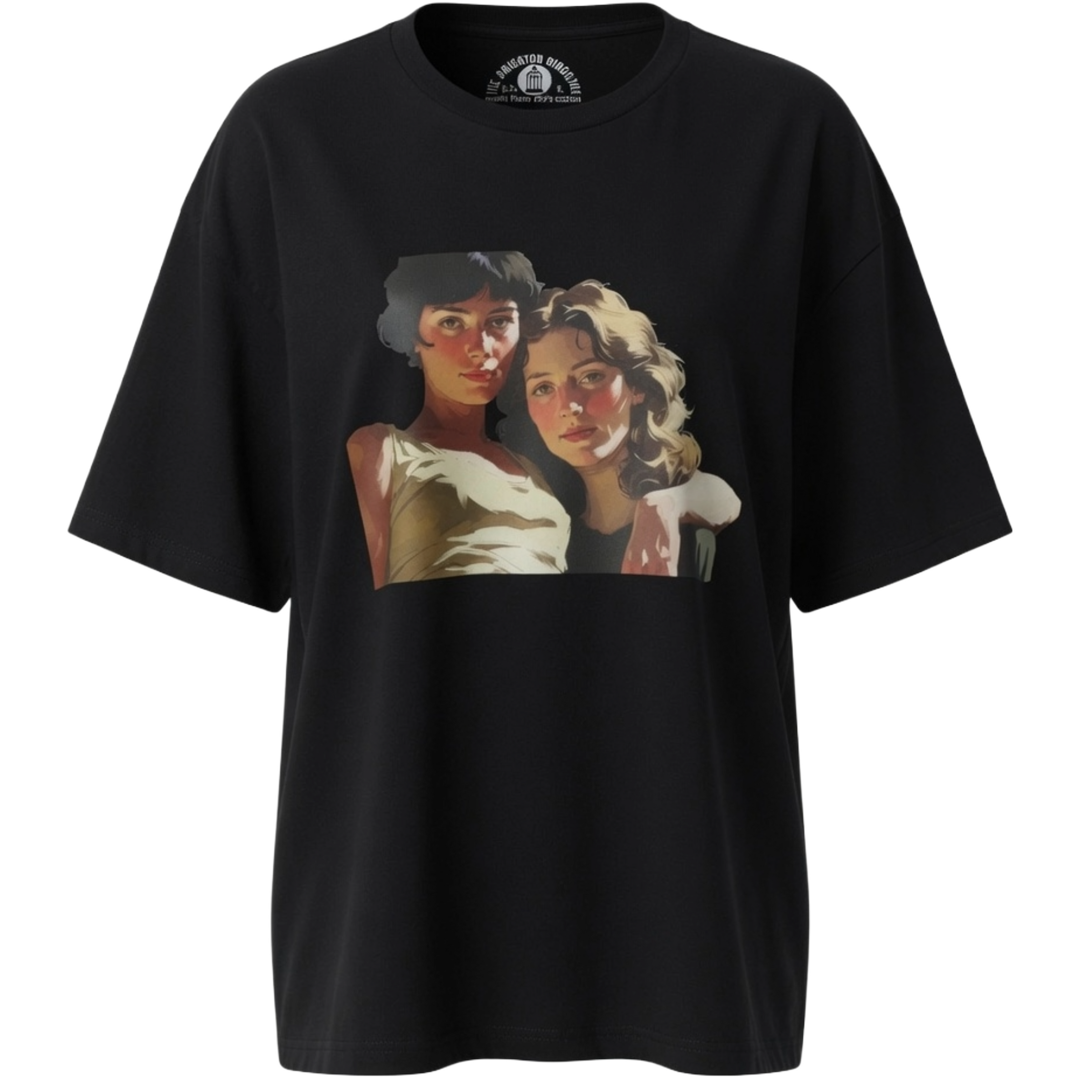 Young lesbian couple, T-shirt