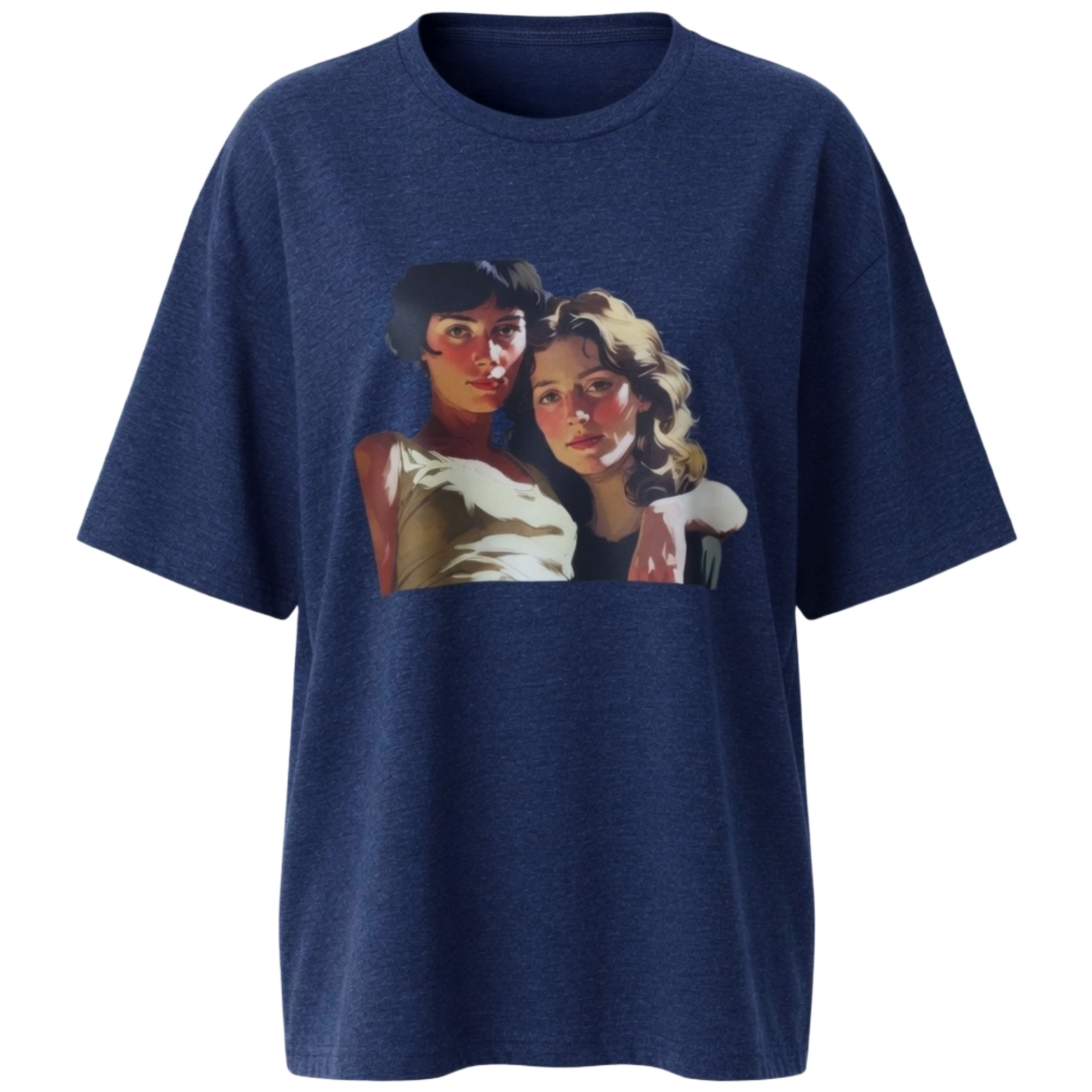 Young lesbian couple, T-shirt