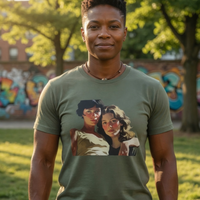 Young lesbian couple, T-shirt
