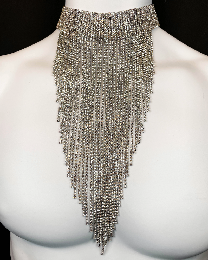 Silver Rhinestone Choker