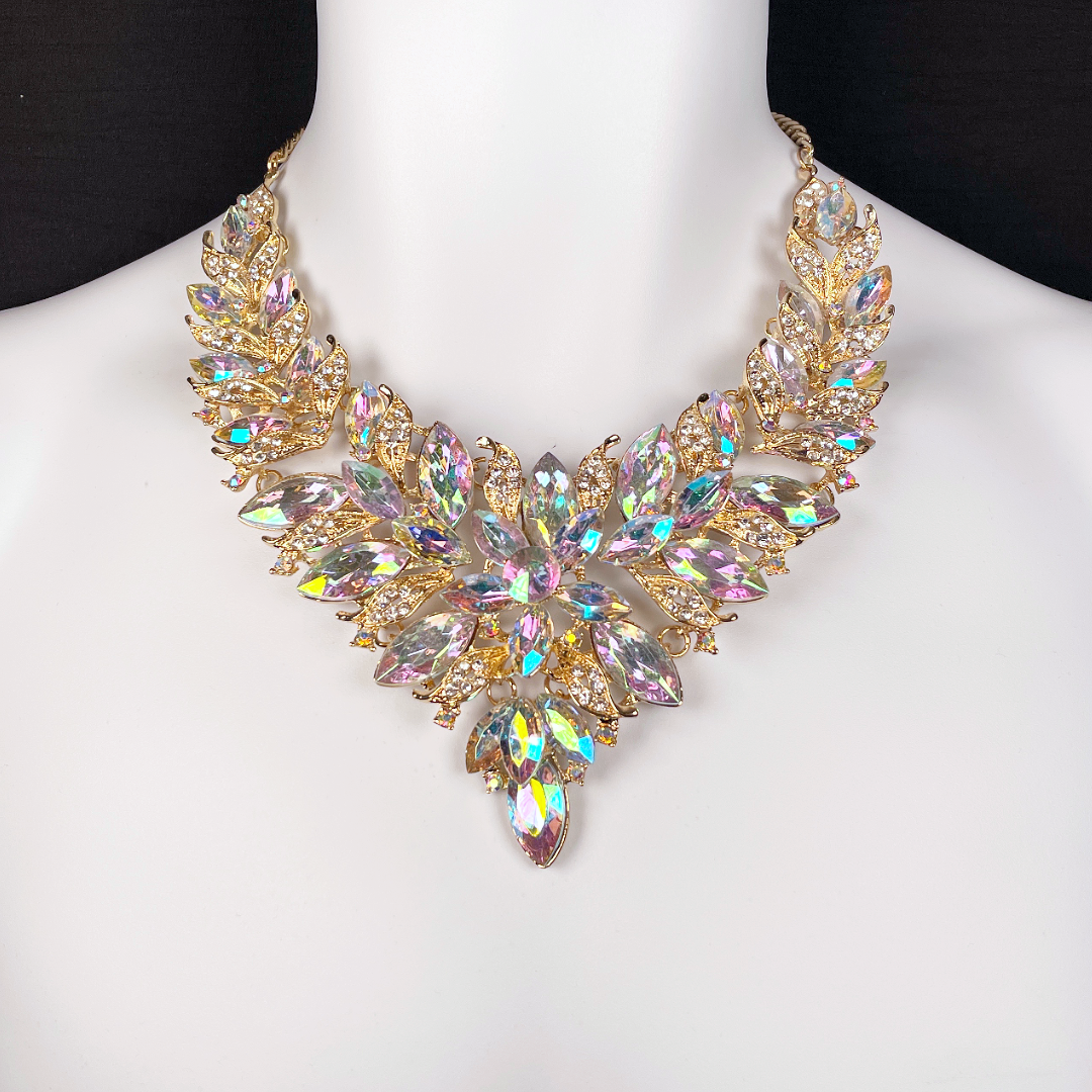 Delicate A B Crystal Flower Necklace The Brighton Birdcage