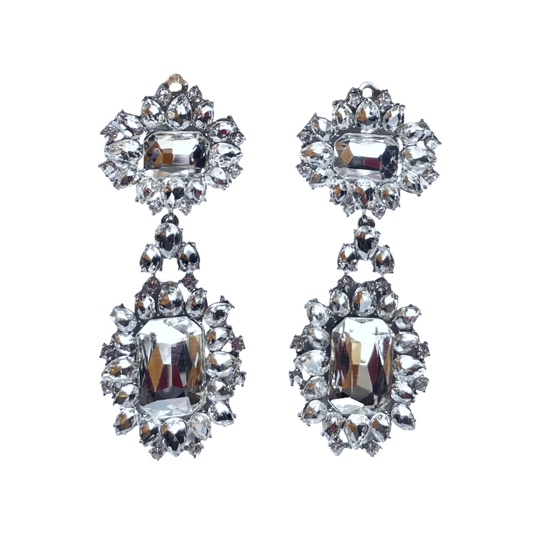Classic Crystal Clip on Earrings