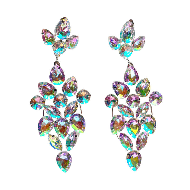 Fun A/B Crystal Clip on Earrings