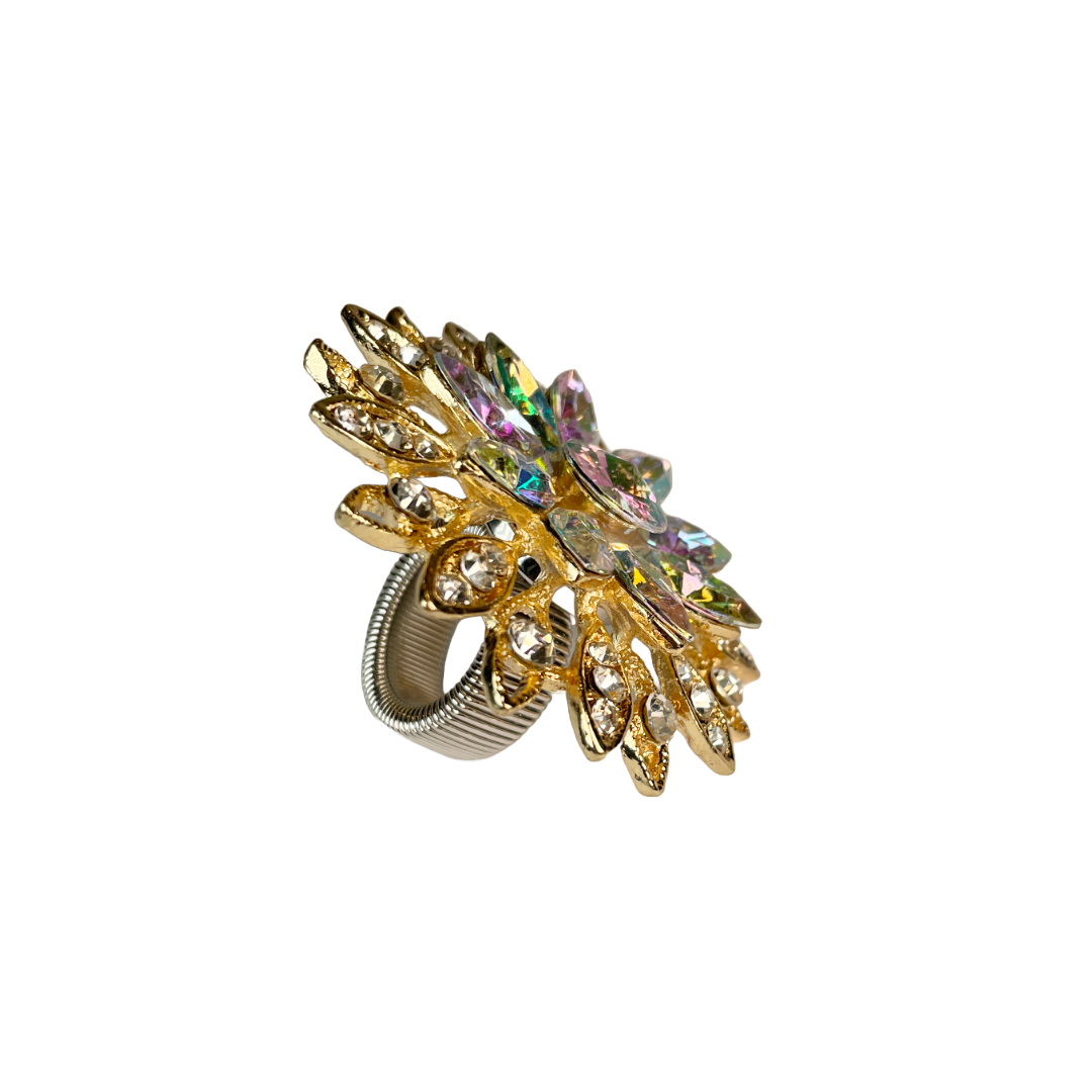 A/B Crystal Flower Ring