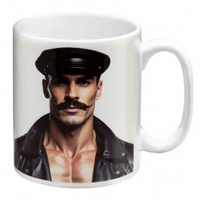 Leather man mug