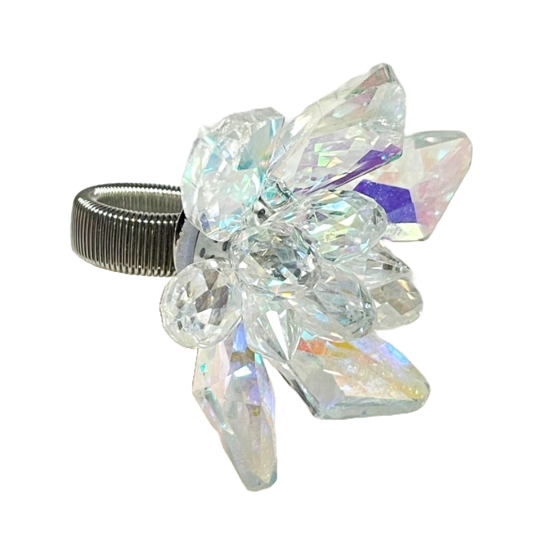 Glass Shape Flower Ring