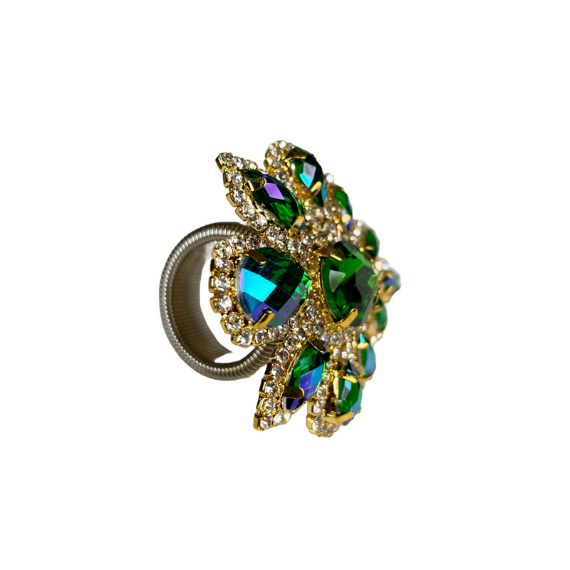 Green and Blue Crystal Ring
