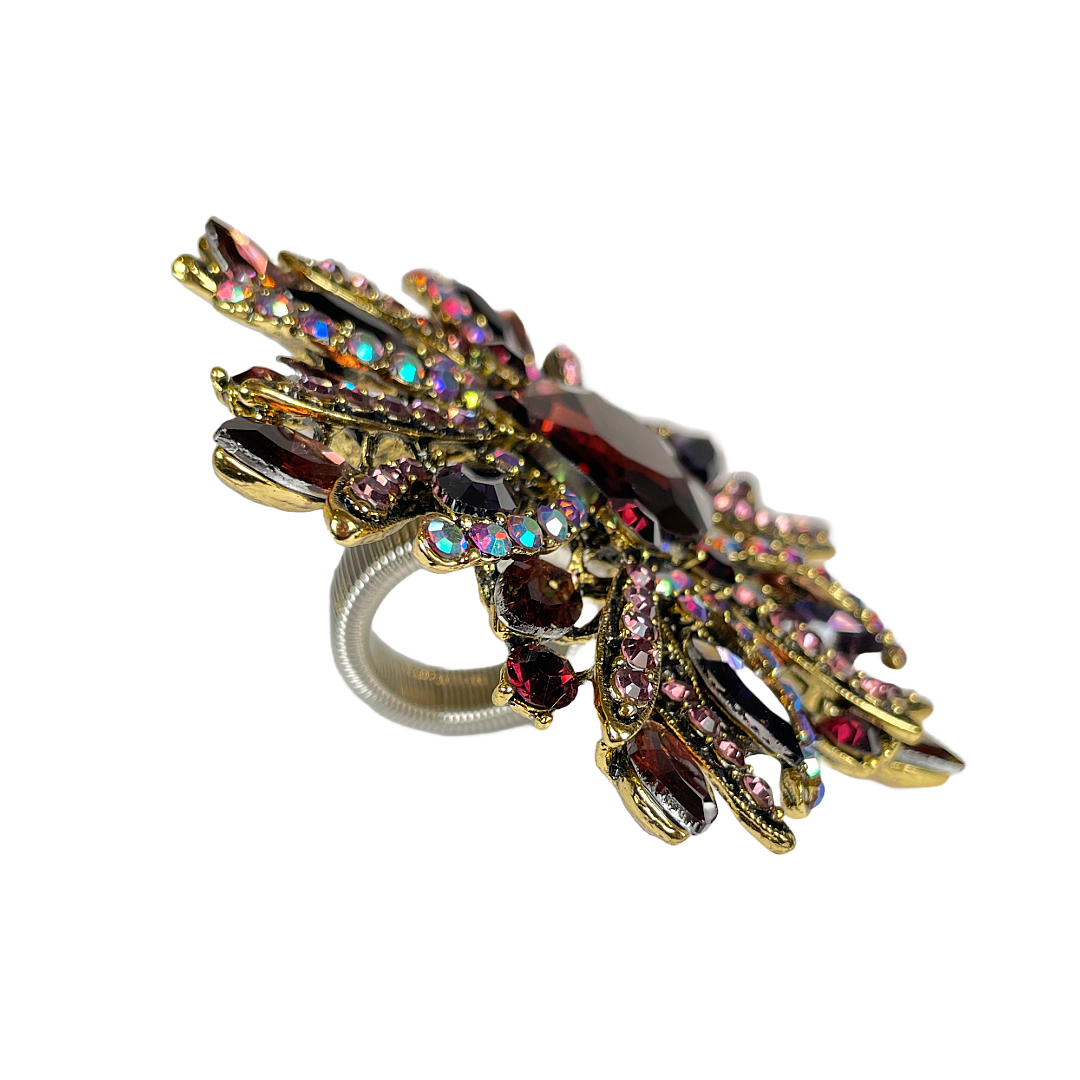 Large Purple Rhinestone Ring