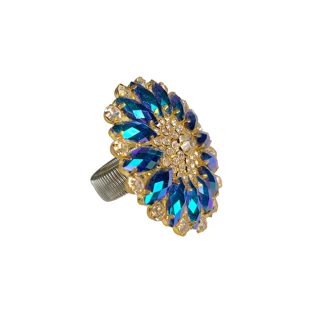 Blue A/B Crystal Ring