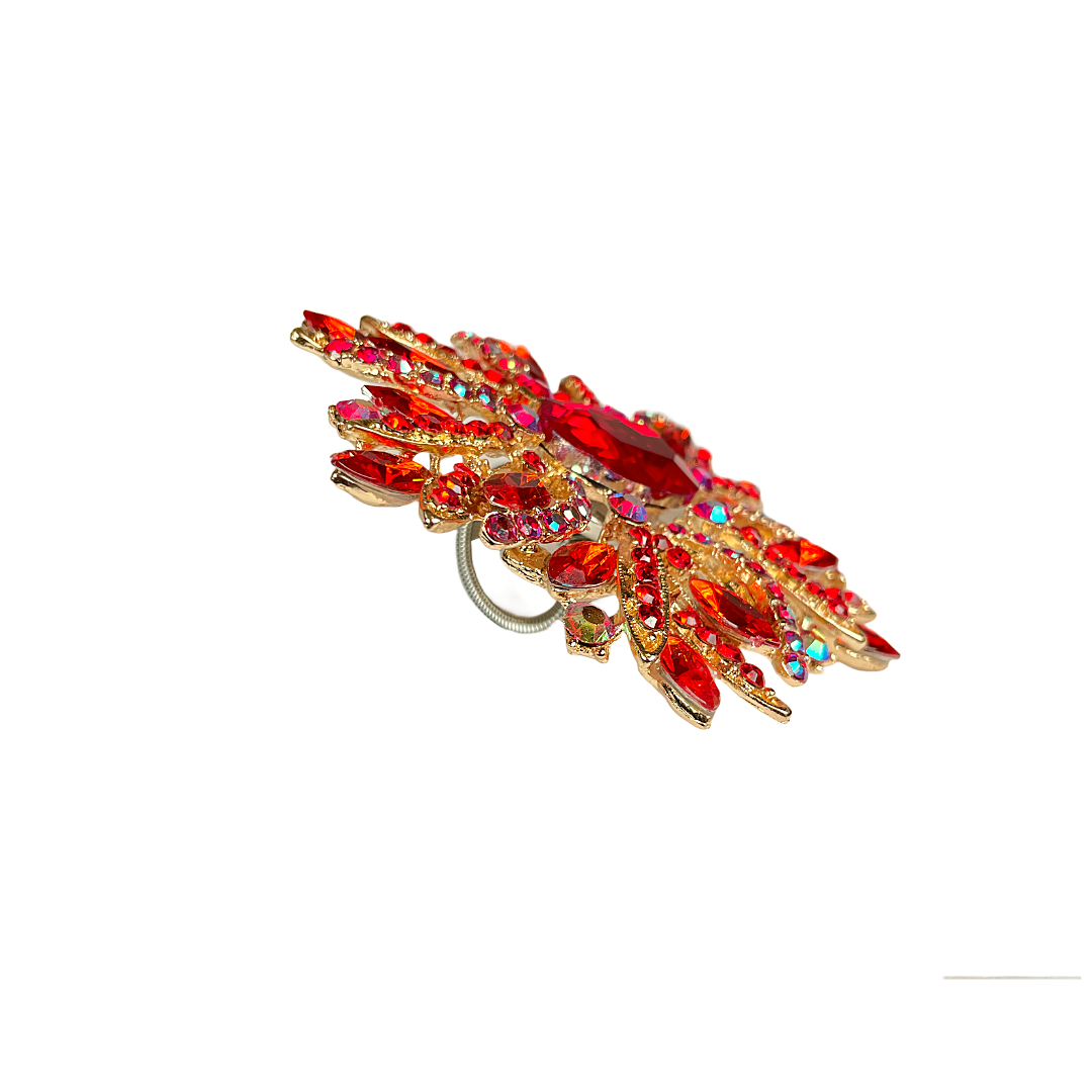 Very Large Red Rhinestone Ring