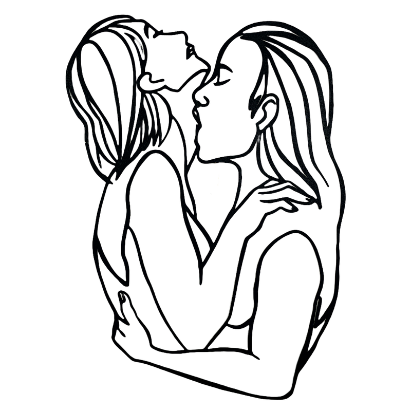 Female Couple Metal Wall Art