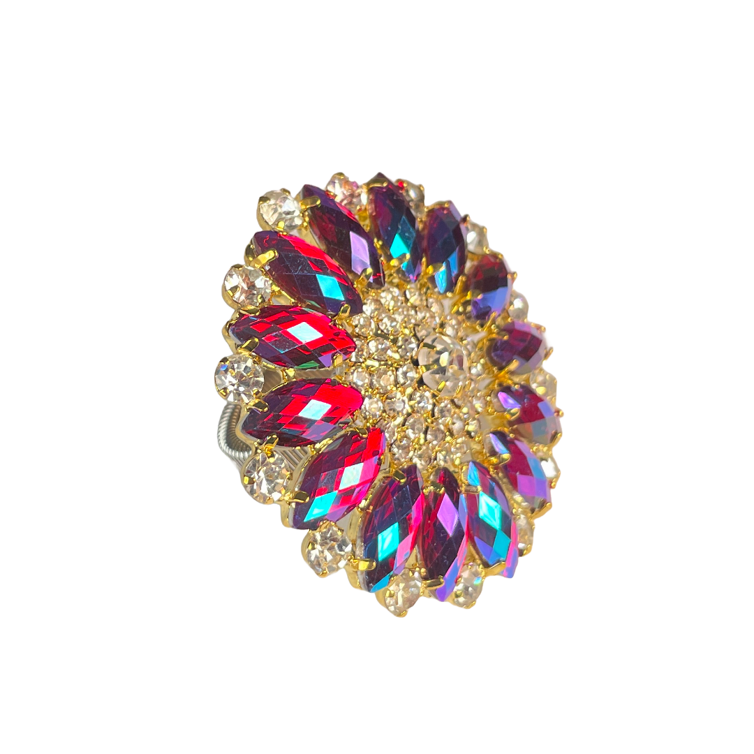 Pink/Blue A/B Crystal Ring