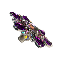 Purple and A/B Crystal Ring