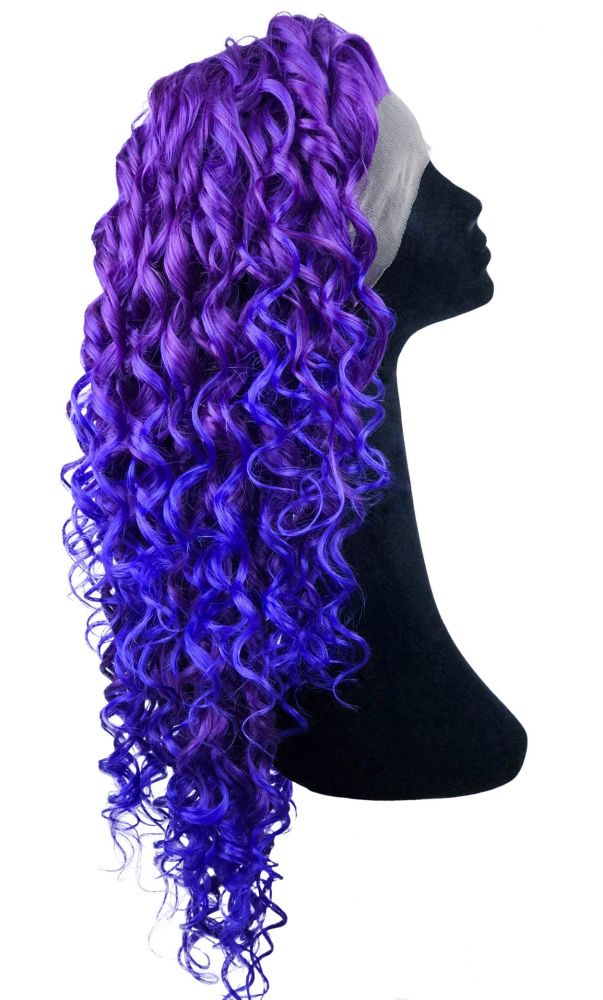 Purple/Blue Ombre Spiral Lace Front Wig