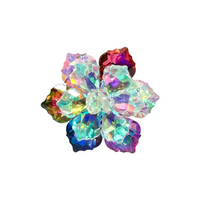 Multicoloured and Clear Glass Flower Ring