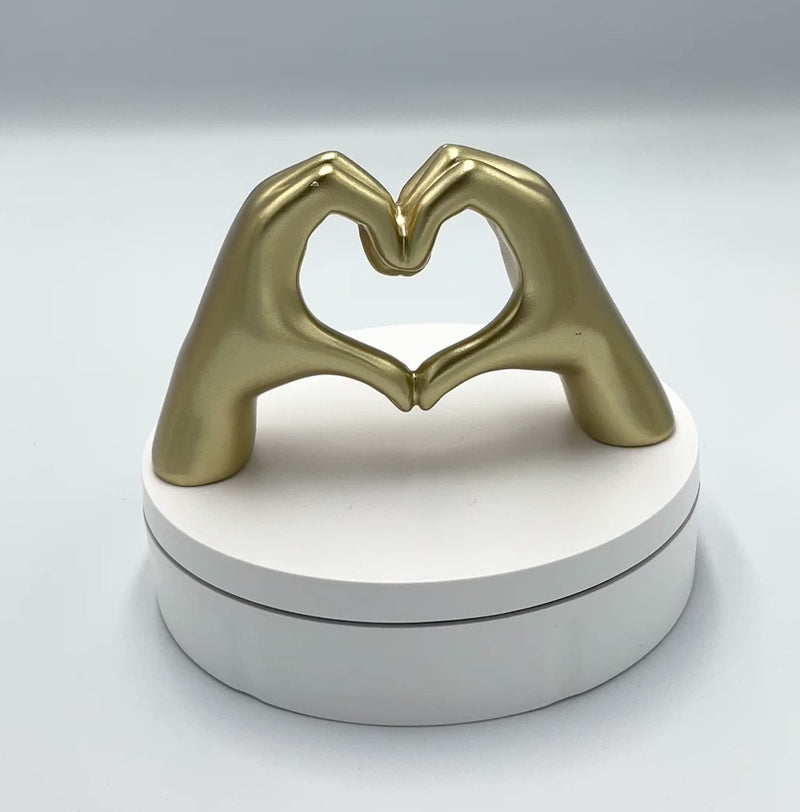Hands Heart Resin Statue